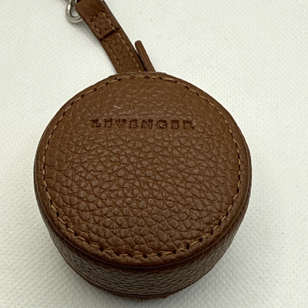 Levenger Zip-n-Store Earbud Accessory Holder Nutmeg Leather Box Issues - Picture 6 of 12